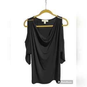 MICHAEL Michael Kors Black Cold Shoulder Top